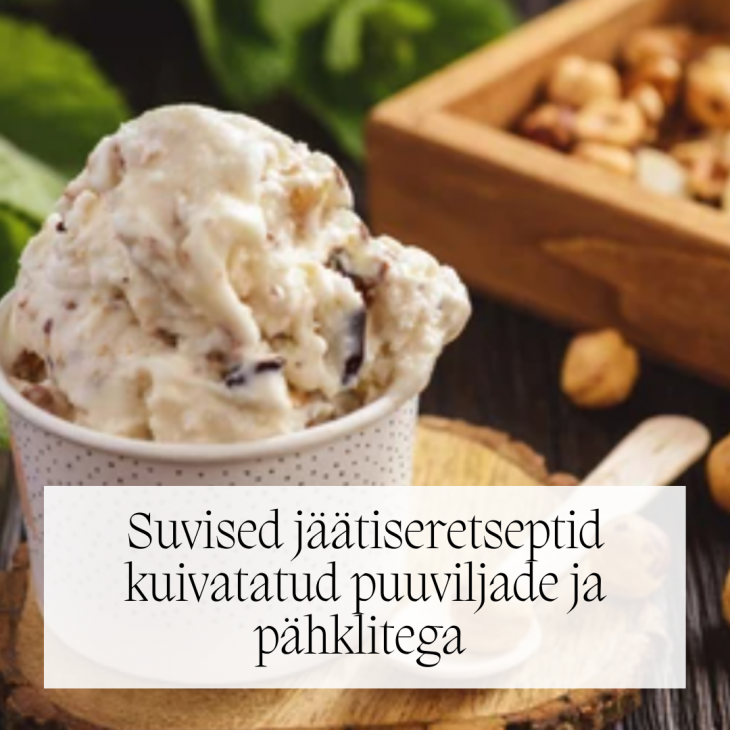 Jäätiseretseptid kuivatatud puuviljade ja pähklitega