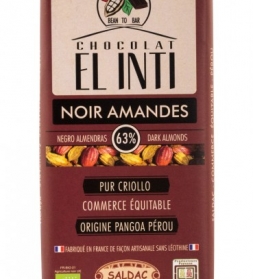 63% Dark chocolate with almonds 100 g, organic