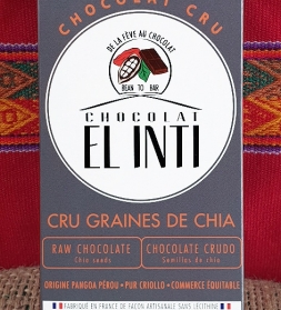 75% Dark chocolate with chia seeds 100 g, organic