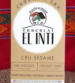 75% Dark chocolate with roasted sesame seeds 100 g, organic